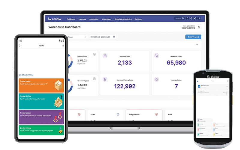 Logiwa Fulfillment Management System (FMS) Screens