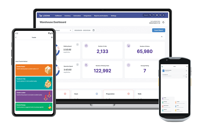 Logiwa Fulfillment Management system (FMS) Screens